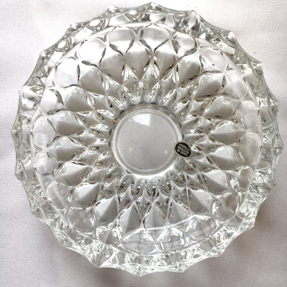 * Crystal Clear Cigar Cigarette Trinket MCM Ashtray Made in W Germany NWOT Vtg